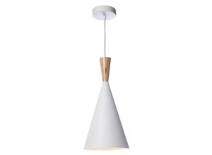 3662275095555 - - Hängeleuchte java aus weißem Metall und Holz ø 19 cm - Weiß