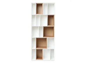 3662275098020 - - Design-Bücherregal anpassbar Weiß und Eiche jazz - Holz hell   Weiß