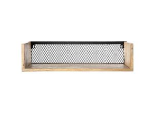 3662275102642 - - Wandregal Industrie-Stil Mangoholz und Metall 60 cm rack - Holz hell   Schwarz