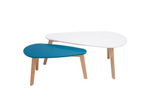 3662275109634 - - Weiße und dunkelblaue skandinavische Couchtische (2er-Set) artik - Entenblau