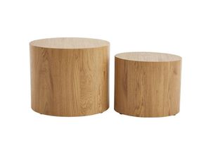 3662275110876 - - Ovale Couchtische aus hellem Holz (2er-Set) woody - Holz hell   Weiß