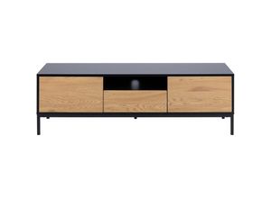 3662275110890 - Industrieller TV-Schrank aus Holz und Metall L140 cm TRESCA - Holz hell   Schwarz