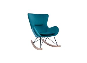 3662275112870 - - Design-Schaukelstuhl Velours petrol eskua - Blaues Öl