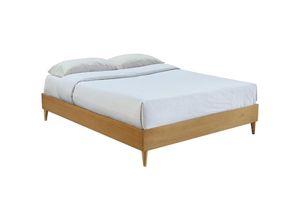 3662275116359 - Bett für Erwachsene 160 x 200 cm mit Bettkasten aus hellem Holzfurnier ayo - Natur