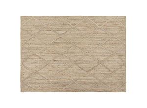 3662275120301 - - Handbestickter Teppich aus Jute mit Rautenmuster 160 x 230 cm naturfarben rafi - Natur