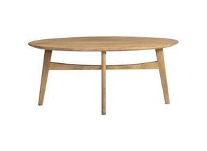 3662275122480 - Ovaler Couchtisch aus massivem hellen Mangoholz B100 cm paley - Hellbraun