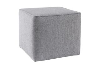 3662275123500 - Designer-Hocker quadratisch h 35 cm grauer Stoff pave - Perlgrau