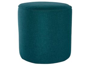 3662275123630 - - Hocker aus pfauenblauem Stoff d 40 cm coq - Blaues Öl