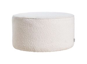 3662275123937 - Designer-Hocker weißer Stoff aus Bouclé-Wolle d 70cm meribel - Weiß