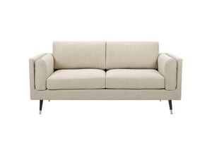 3662275127805 - Design-Sofa aus cappuccino-beige-meliertem Stoff 2-Sitzer sting - Naturbeige