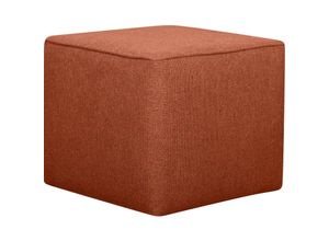 3662275128918 - Designer-Hocker quadratisch rostbrauner Stoff pave - Orange