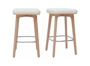 3662275129786 - Barhocker weiß und helles Holz 65 cm (2er-Set) gramma - Holz hell   Weiß