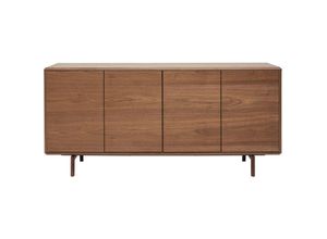 3662275132410 - - Vintage-Sideboard mit vier Türen aus dunklem Holz B160 cm suva - Nussbaum