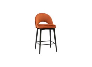 3662275132779 - Design-Barhocker aus terracottafarbenem Samt und Metall H69 cm bellerose - Terra Cotta