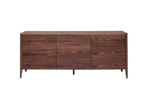 3662275133950 - - Vintage-Sideboard mit 2 Türen und 3 Schubladen Walnussfurnier B180 cm benja - Nussbaum