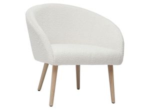 3662275134292 - Sessel mit weißem Stoffbezug mit Bouclé-Wolleffekt und hellen Holzbeinen OLIVIA