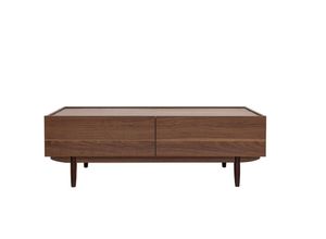 3662275134445 - - Couchtisch mit Schubladen aus dunklem Holz B120 cm sanaa - Nussbaum