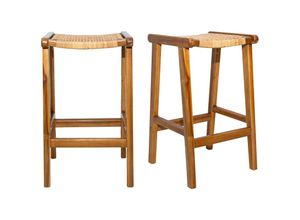 3662275135923 - Barhocker aus massivem Teakholz und Rattangeflecht H65 cm (2er-Set) GAWA - Natur