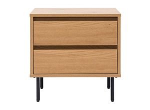 3662275136814 - - Nachttisch mit hellem Holzfinish in Eiche 2 Schubladen L50 cm aragon - Eiche hell