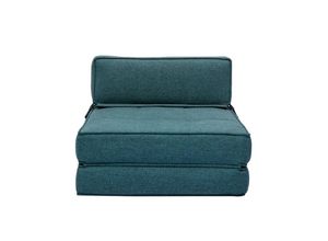 3662275136890 - 1-Sitzer-Schlafsessel in entenblauem Stoff katy - Entenblau