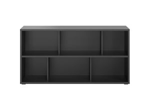 3662275138528 - Niedriger Bücherschrank mit schwarzem Holzfinish B140 cm EPURE - Schwarz