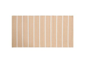 3662275138788 - Rechteckiger beige-weiß gestreifter Teppich 60 x 180 cm LANZA