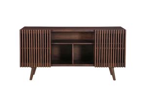 3662275138948 - - Sideboard aus dunklem massivem Mangoholz mit 2 Schiebetüren B140 cm alba - Nussbaum