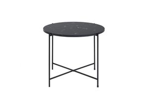 3662275139211 - Runder Design-Couchtisch aus schwarzem Marmor und Metall D52 cm SARDA - Schwarz