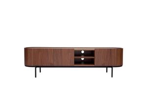 3662275139617 - Design-TV-Möbel aus dunklem Walnussfurnier und schwarzem Metall mit Stauraum B180 cm skye - Nussbaum