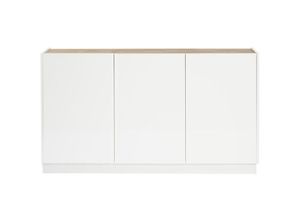 3662275140040 - Design Sideboard Weiß und helles Holz 3 Türen B155 cm NELIO