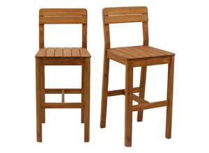 3662275140538 - Barhocker aus Massivholz Außenbereich H80 cm (2er-Set) akis - Natur