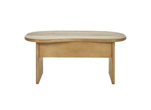 3662275141269 - - Niedriger Couchtisch in Bohnenform mit Ablage aus massivem Mangoholz B95 cm kokoa