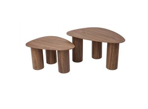 3662275141337 - - Design-Beistelltische aus dunklem Holz (2er-Set) foleen - Nussbaum