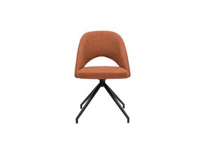 3662275142549 - Stuhl aus rostbraunem Stoff mit texturiertem Samteffekt und schwarzem Metall 360° drehbar COSETTE 3662275142549 - Stuhl aus rostbraunem Stoff mit texturiertem Samteffekt und schwarzem Metall 360° drehbar COSETTE