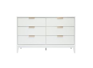 3662275143607 - - Weißes mattes Sideboard mit goldenem Metall 6 Schubladen L120 cm giana