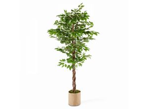 3663095032348 - Oviala - Kunstpflanze Ficus mit Topf 27 cm Durchmesser - Grün