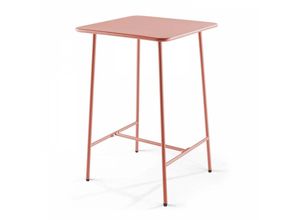 3663095118097 - Oviala - Quadratischer Bartisch aus Stahl in 70 x 70 x 105 cm Rosa - Palavas