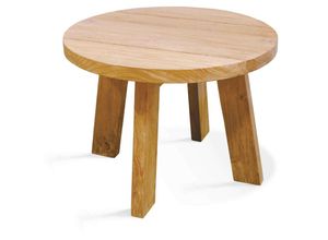 3663095137289 - Runder Couchtisch aus recyceltem massivem Teakholz 50 cm - Braun