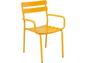 3663095142795 - Senfgelber Terrassensessel aus Aluminium - Senfgelb