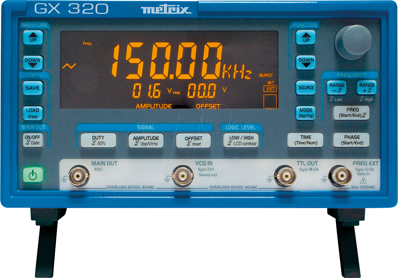 3663653000444 - Metrix GX 320-E Funktionsgenerator USB Funktionsgenerator netzbetrieben 0001 Hz - 20 MHz Dreieck Rechteck Sinus