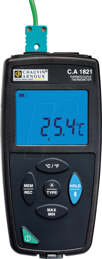 3663653000932 - Chauvin Arnoux CA 1821 Temperatur-Messgerät -200 - 1372 °C Fühler-Typ J K T N E R S Datenlogger-Funktion