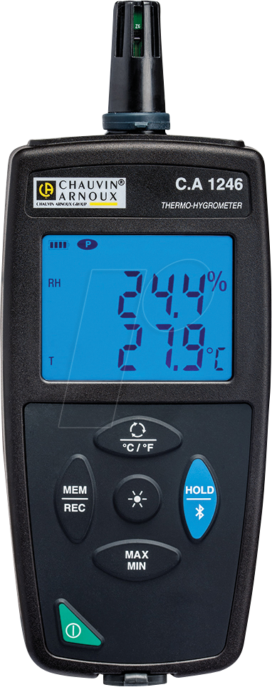 3663653000970 - Chauvin Arnoux CA 1246 Luftfeuchtemessgerät (Hygrometer) 30 % rF 980 % rF Datenlogger und Funk-USB-Schnittstelle Datenloggerfunktion