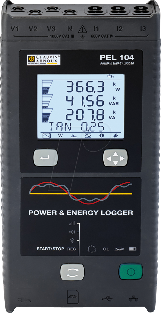 3663653007467 - Chauvin Arnoux PEL 104 Netz-Analysegerät 3phasig mit Loggerfunktion