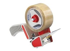 3663777149371 - RAJA Verpackungsklebeband-Abroller Rot 50 (B) mm Kunstoff Metall