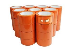 3663936023566 - Tecplast - Lot von 36 PVC-Klebebandern orange Gebäude 50 mm x 33 m - Klebebandrolle