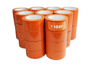 3663936057721 - Tecplast - Lot von 1080 PVC-Klebebandern orange Gebäude 50 mm x 33 m - Klebebandrolle