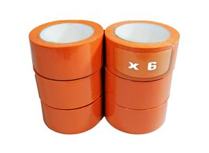 3663936057974 - Tecplast - Lot von 6 PVC-Klebebandern orange Gebäude 50 mm x 33 m - Klebebandrolle