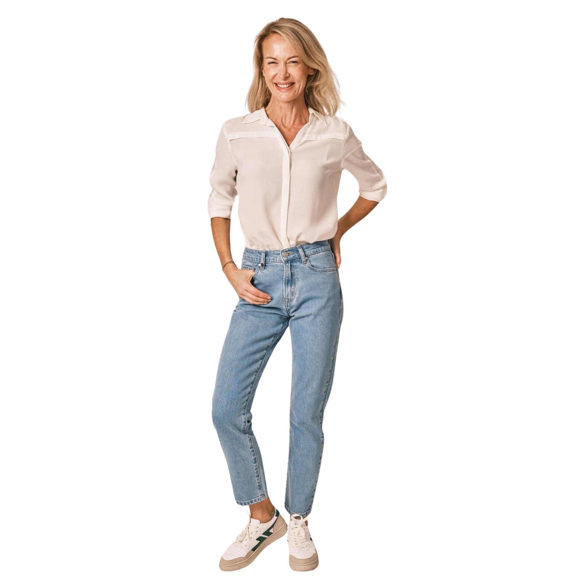 3664185110687 - Hellblaue Mom-Jeans mit halbhoher Taille Damen Patricia