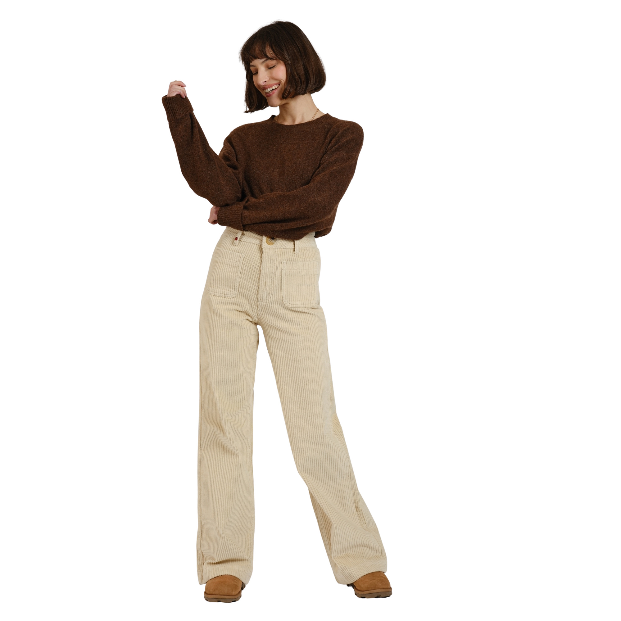 3664185122086 - Weite Jeans Damen Fauve