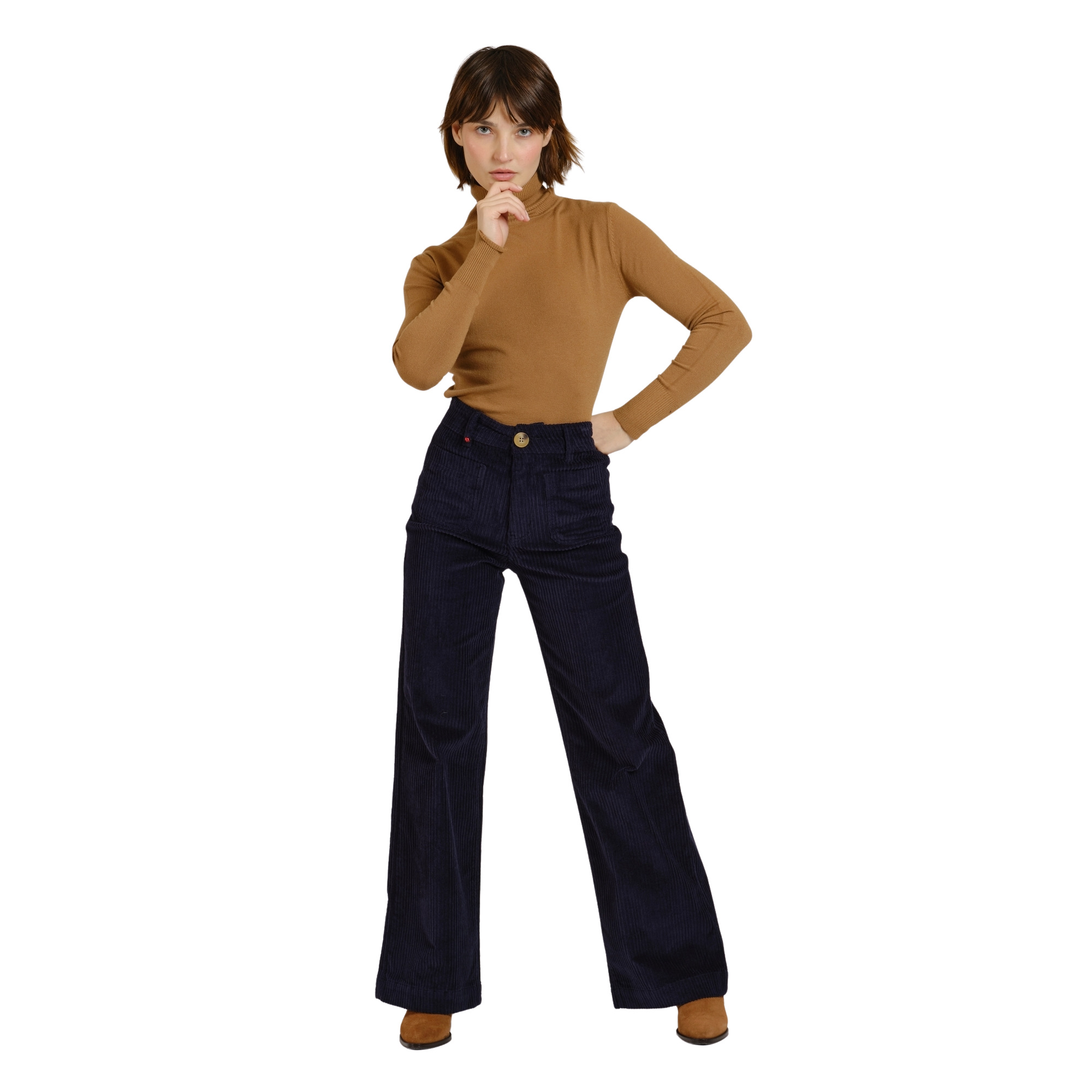 3664185122369 - Weite Jeans Damen Fauve